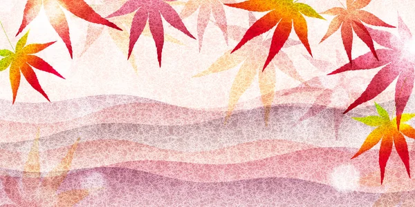 Herfst Bladeren Japanse Patroon Achtergrond — Stockvector