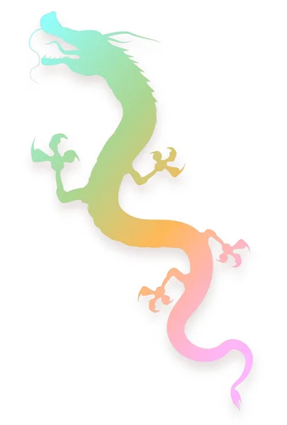 Cartão Ano Novo Dragão Ícone Zodíaco Chinês — Vetor de Stock