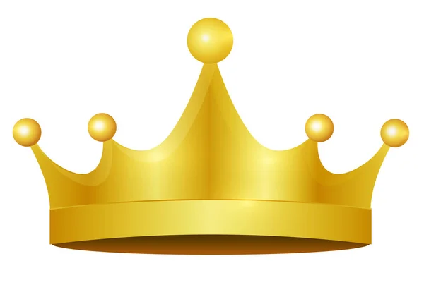 Koruna Zlato Král Zářící Ikona — Stockový vektor