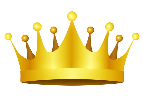 Krone Goldkönig Glänzende Ikone — Stockvektor