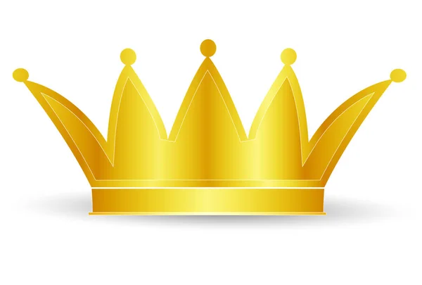 Corona Rey Oro Brillante Icono — Archivo Imágenes Vectoriales