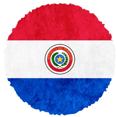 Paraguay bayrağı suluboya daire simgesi