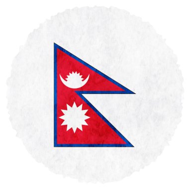 Nepal bayrağı suluboya daire simgesi