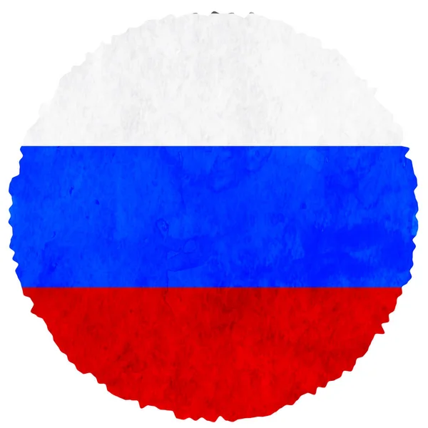 Rusland Vlag Aquarel Cirkel Pictogram — Stockvector
