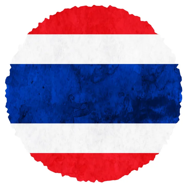 Bandera Tailandia Acuarela Círculo Icono — Archivo Imágenes Vectoriales