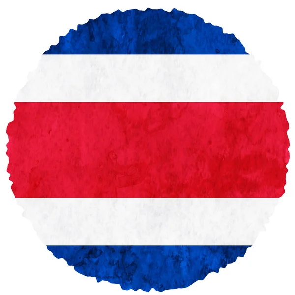 Kostaryka Flaga Akwarela Koło Ikona — Wektor stockowy