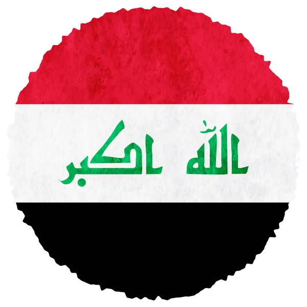 Bandera Irak Acuarela Círculo Icono — Vector de stock