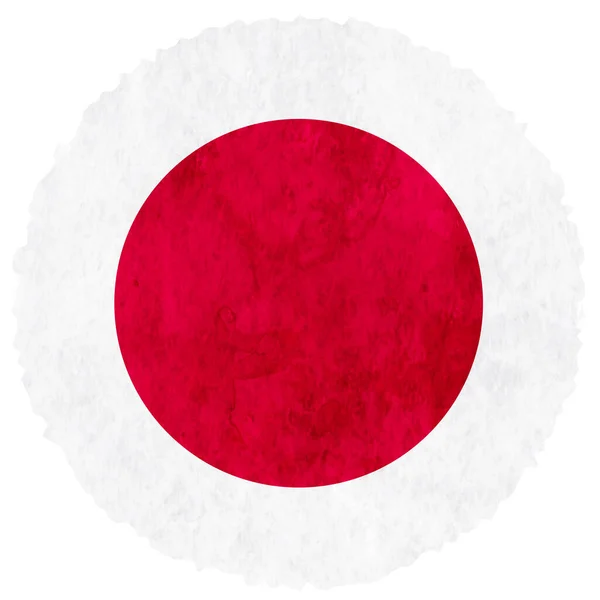 Japan Vlag Aquarel Cirkel Pictogram — Stockvector