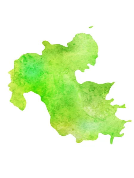 Oita Mapa Acuarela Icono Verde — Vector de stock