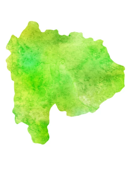Mapa Yamanashi Acuarela Icono Verde — Vector de stock