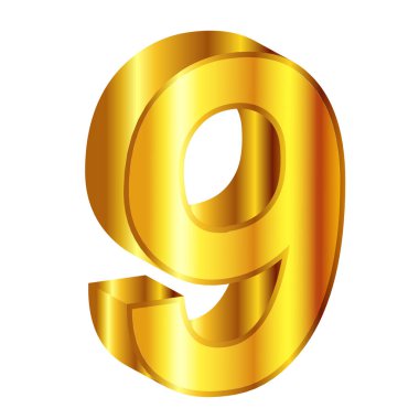 Sayısal Altın 3D Işık Simgesi