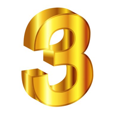 Sayısal Altın 3D Işık Simgesi