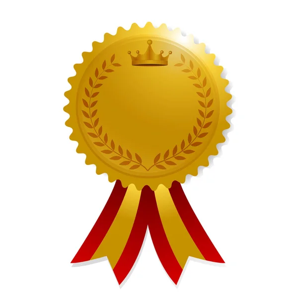 Medalha Fita Círculo Ícone Ouro — Vetor de Stock