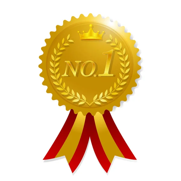Medalha Fita Círculo Ícone Ouro —  Vetores de Stock