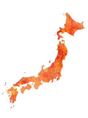 Japon Haritası Turuncu Sembol Simgesi Simgesi