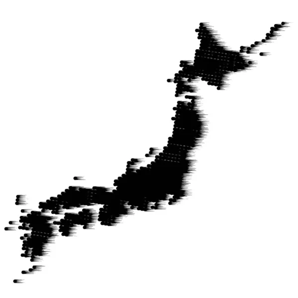 Japán Térkép Silhouette Fekete Ikon — Stock Vector