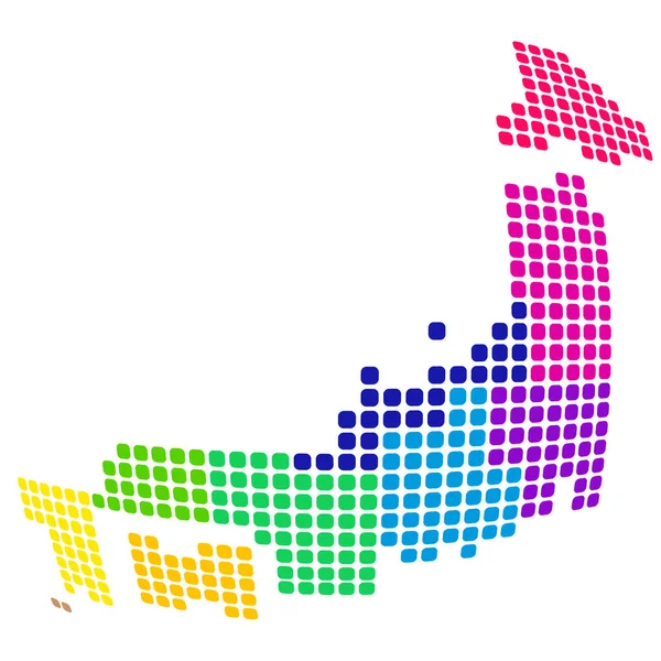 Japonya Renkli Çember Simgesi Haritası — Stok Vektör