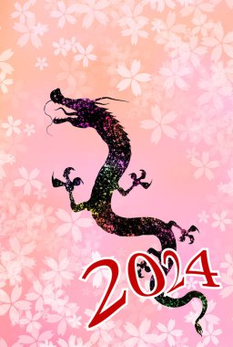 ejderha Yeni Yıl kartı Çin Zodyak Arkaplanı