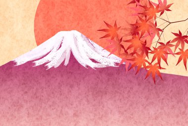 Sonbahar arka plan Fuji sonbahar yaprakları