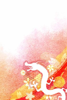 ejderha Yeni Yıl kartı Çin Zodyak Arkaplanı
