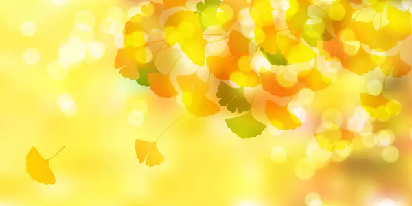 Осенние Листья Гинкго Осенний Фон — стоковый вектор