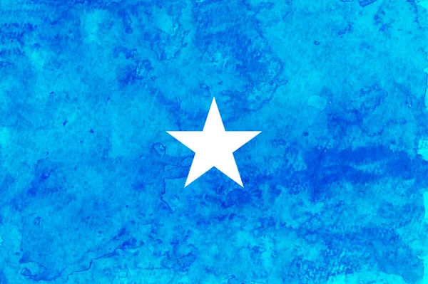 Somalia Flagge Japanisches Papier Aquarell — Stockvektor