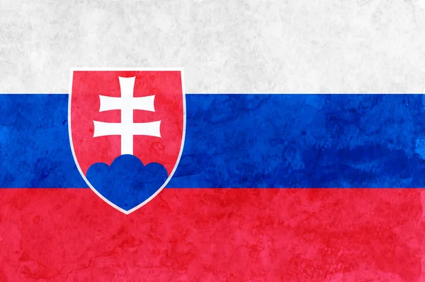Slovakien Flagga Japanskt Papper Akvarell — Stock vektor