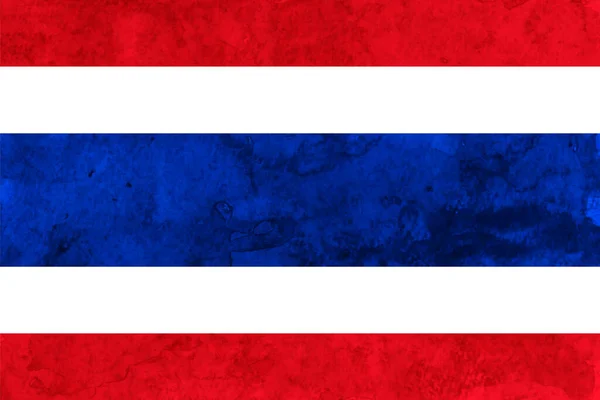 Thailandia Bandiera Washi Acquerello Sfondo — Vettoriale Stock