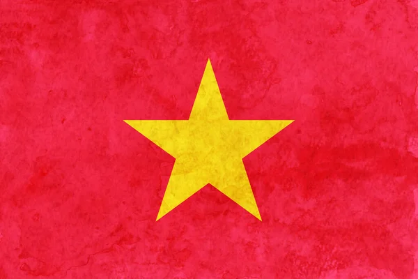 Vietnam Flagge Japanisches Papier Aquarell — Stockvektor