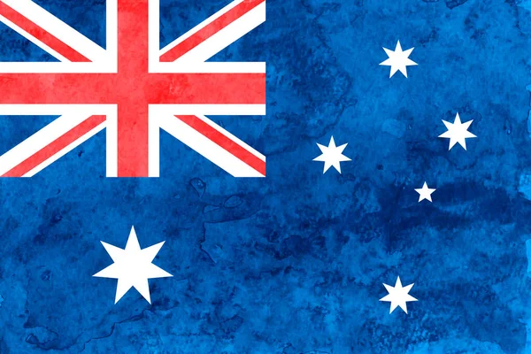 澳大利亚国旗日本纸水彩画 — 图库矢量图片