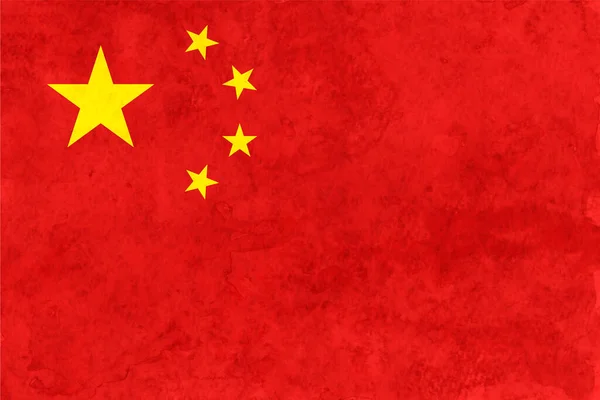 Σημαία Της Κίνας Washi Φόντο Υδατογραφία — Διανυσματικό Αρχείο