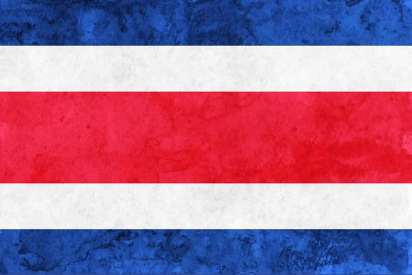 哥斯达黎加国旗日本纸水彩画 — 图库矢量图片