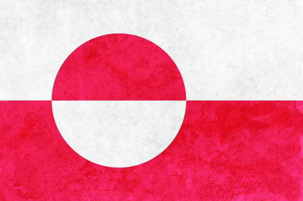 Grönländische Flagge Japanisches Papier Aquarell — Stockvektor