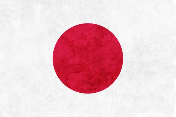 Japan Vlag Japans Papier Aquarel — Stockvector