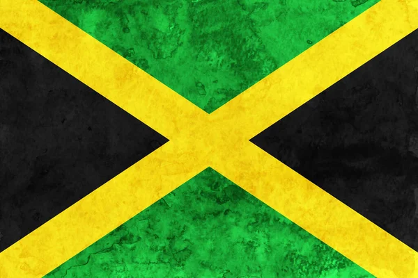 Jamaica Bandera Papel Japonés Acuarela — Vector de stock