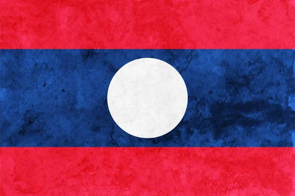 Laos Bandiera Carta Giapponese Acquerello — Vettoriale Stock