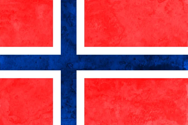 Norge Flag Japansk Papir Akvarel – Stock-vektor