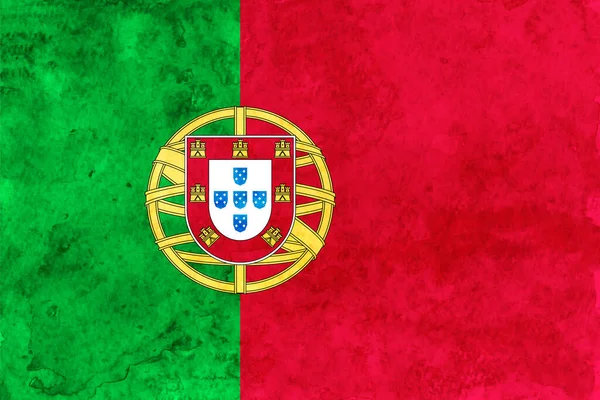 Portugal Drapeau Washi Aquarelle Arrière Plan — Image vectorielle