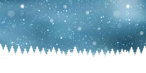 Paysage Neige Noël Fond Hiver — Image vectorielle