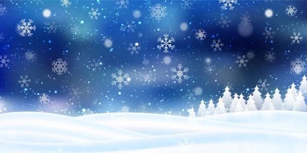クリスマス雪景観冬の背景 — ストックベクタ
