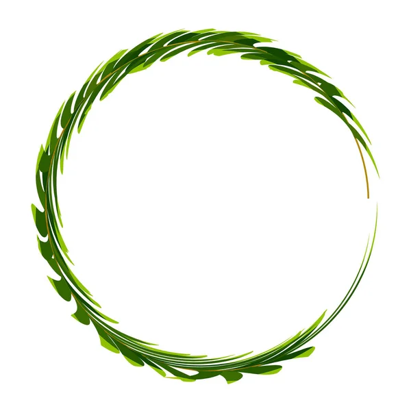 Κύκλο Φρέσκο Πράσινο Εικονίδιο Φυτό — Διανυσματικό Αρχείο