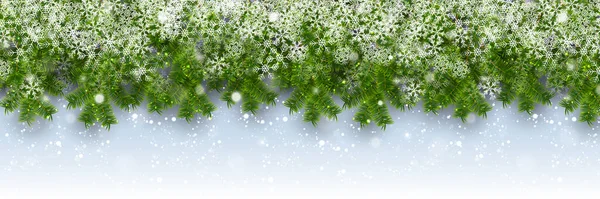 クリスマスもみの木雪背景 — ストックベクタ