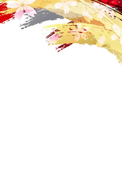 Японська Папір Новорічна Листівка Вишневий Цвіт Фон — стоковий вектор