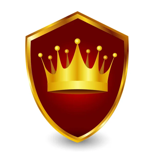 Emblema Coroa Ícone Luz Ouro —  Vetores de Stock