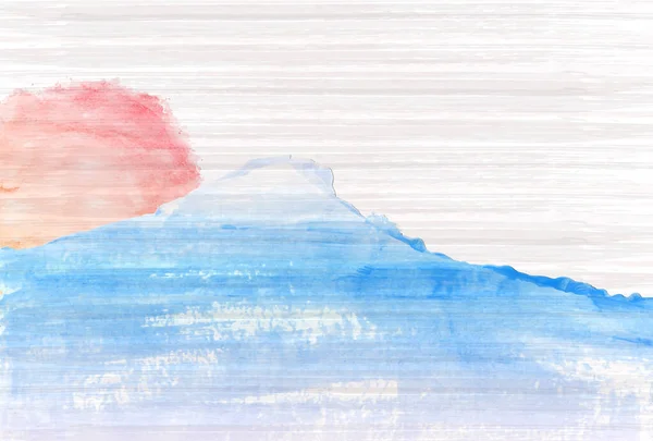 Fuji Aquarell Japanisches Muster Hintergrund — Stockvektor