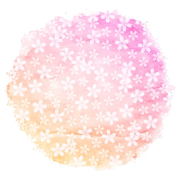 Cerisier Fleur Aquarelle Cercle Icône — Image vectorielle