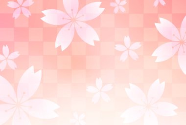 Kiraz çiçekleri Japon desenli arka plan