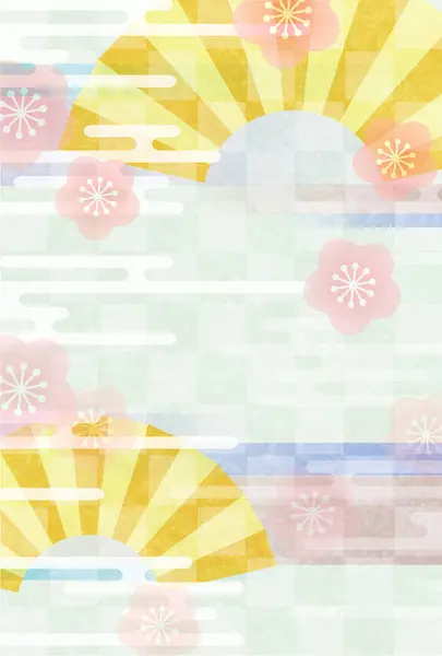 Japanisches Muster Nengajo Washi Hintergrund — Stockvektor