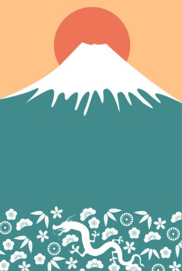 ejderha Yeni Yıl kartı Çin Zodyak Arkaplanı