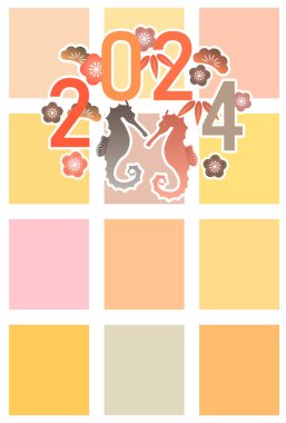 ejderha Yeni Yıl kartı Çin Zodyak Arkaplanı